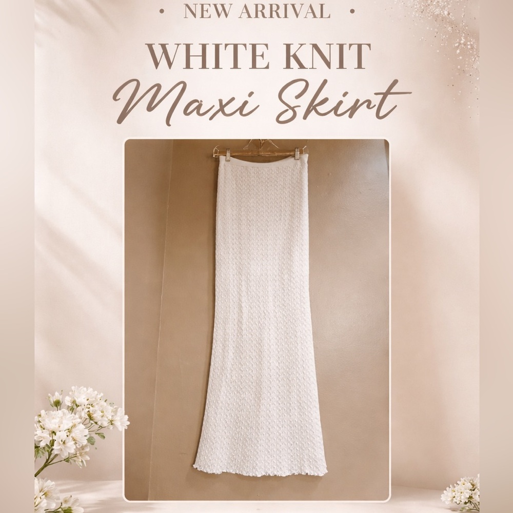 Willow and Wind Crochet Maxi Skirt with side slit and shorter slip underneath